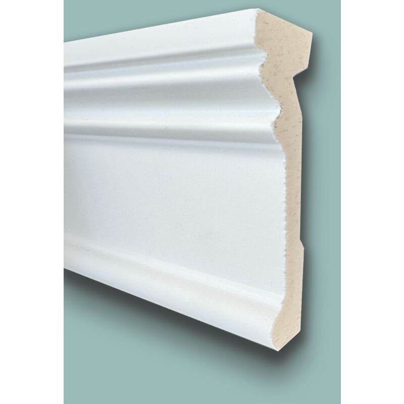 foto del prodotto profilo toro cima per boiserie in polimeri bianco ral 9016 verniciabile 90x27mm prezzo al metro 