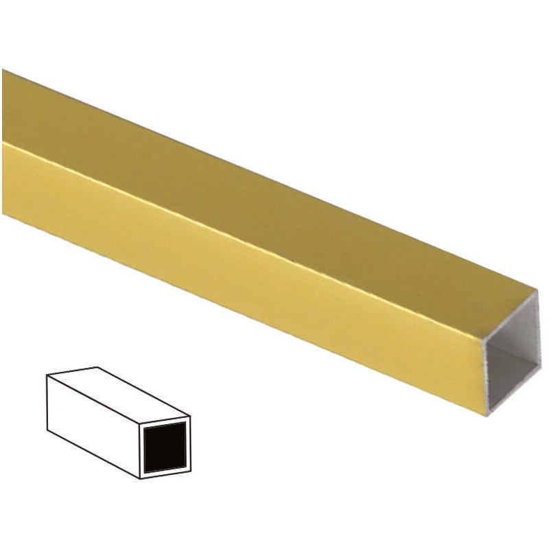 foto del prodotto profilo tubo quadro mt.1 alluminio oro mm.10x10