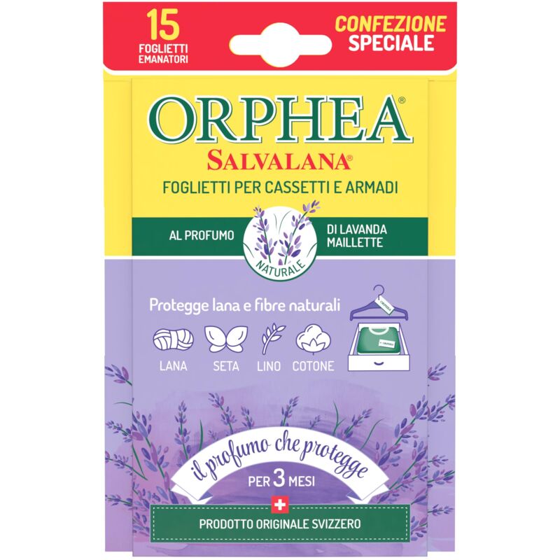foto del prodotto profumatore armadio in foglietti essenza bucato deodorante armadio salvalana profumo lavanda agisce per 12 settimane orphea