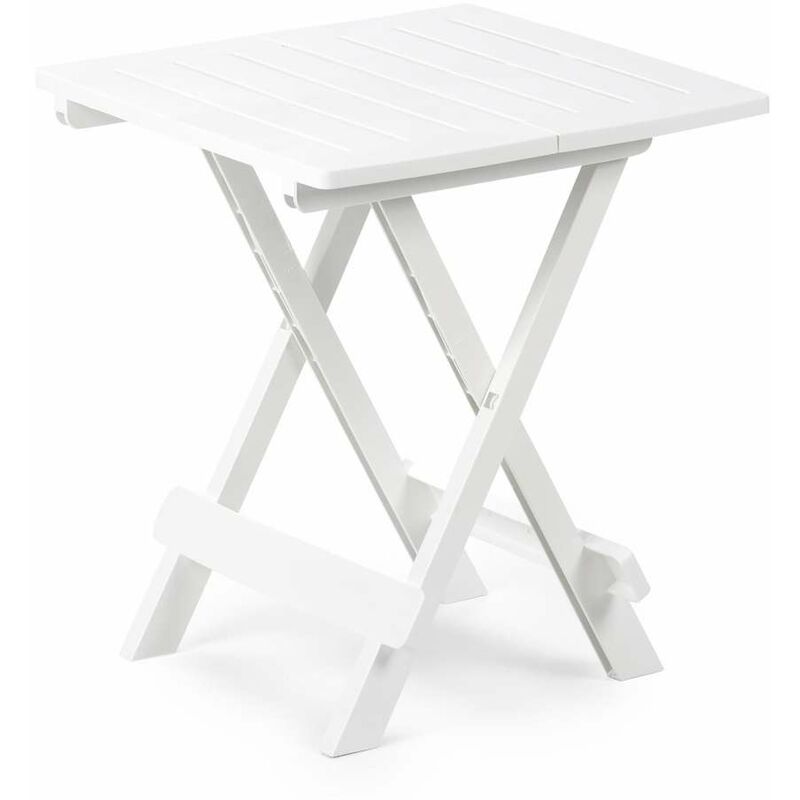 foto del prodotto progarden ipae adige tavolino da giardino pieghevole bianco 50x44 cm