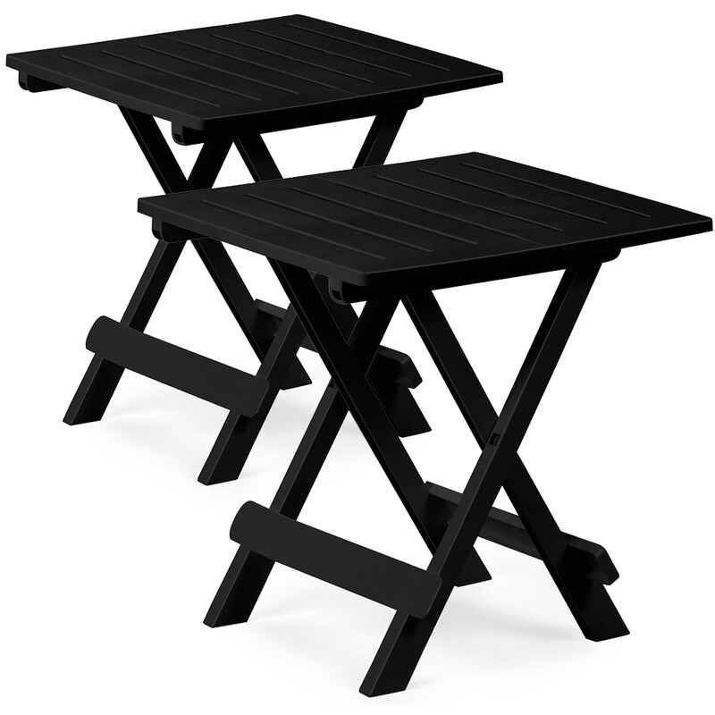 foto del prodotto progarden tavolino pieghevole da caff per giardino 50x45x43 cm tavolo da campeggio esterno o interno plastica 2x nero