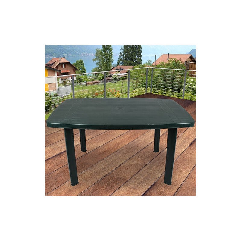 foto del prodotto progarden - tavolo in resina rettangolare da esterno faro darkolivegreen