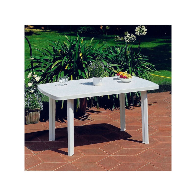 foto del prodotto progarden - tavolo in resina rettangolare da esterno faro white