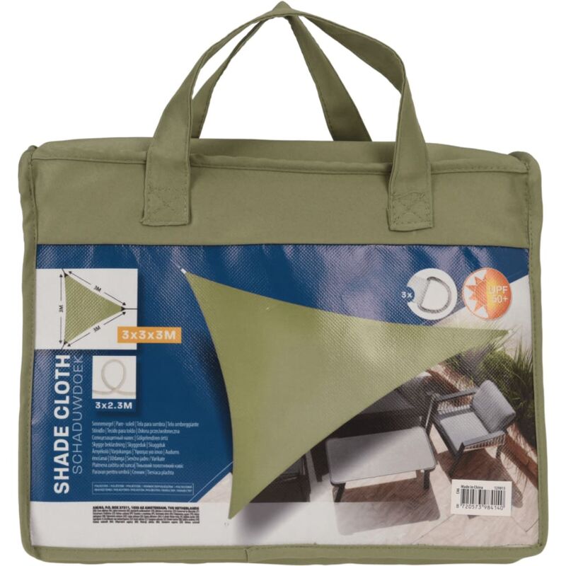 foto del prodotto progarden vela parasole 3x3x3 m verde a triangolo