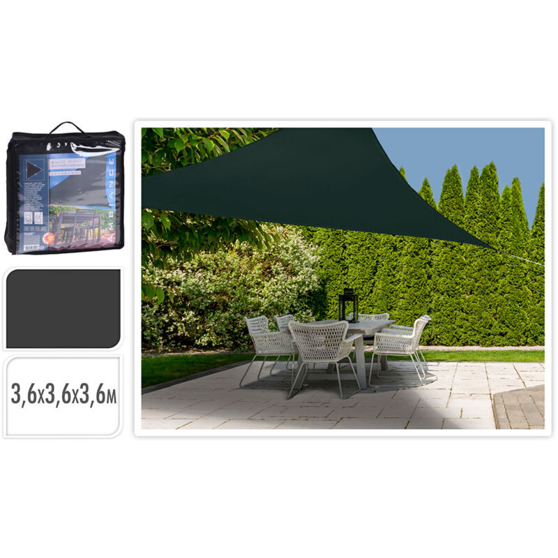 foto del prodotto progarden vela parasole ambiance grigio scuro 3,6 x 3,6 x 3,6 m