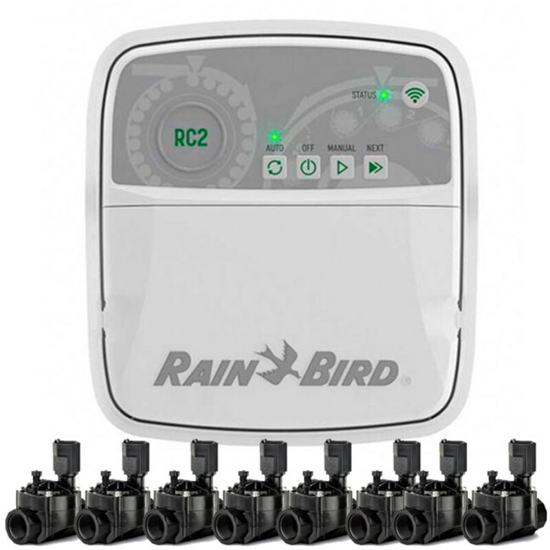 foto del prodotto programmatore automatico di irrigazione wifi rc2 8 zone interne rain bird 8 elettrovalvole 100hv 24v da 1 