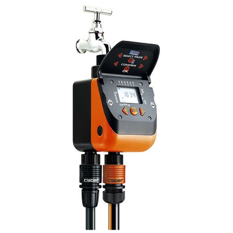 foto del prodotto programmatore centralina duplo 8410 con orologio irrigazione a 2 vie claber