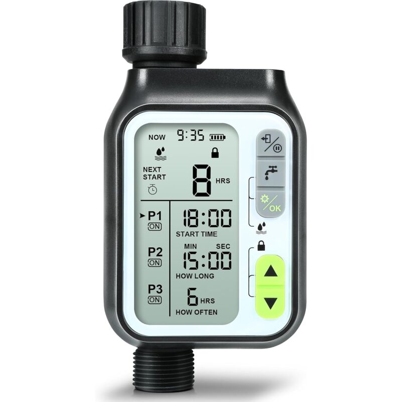 foto del prodotto programmatore di irrigazione automatico, programmi di irrigazione separati timer di irrigazione automatico