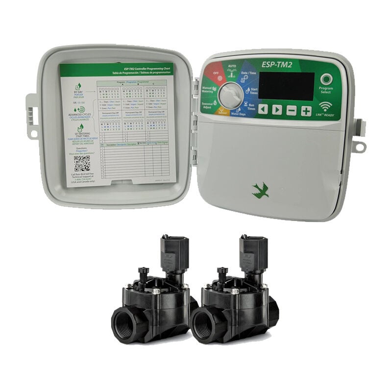 foto del prodotto programmatore di irrigazione esterna rain bird esp tm2 a 4 zone 2 elettrovalvole 100hv 24v 1 