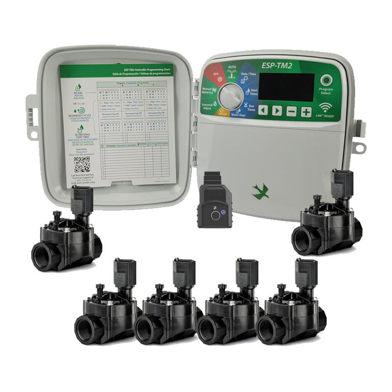 foto del prodotto programmatore di irrigazione rain bird esp tm2 wi fi a 6 zone per esterni 6 elettrovalvole 100hv 24v 1 