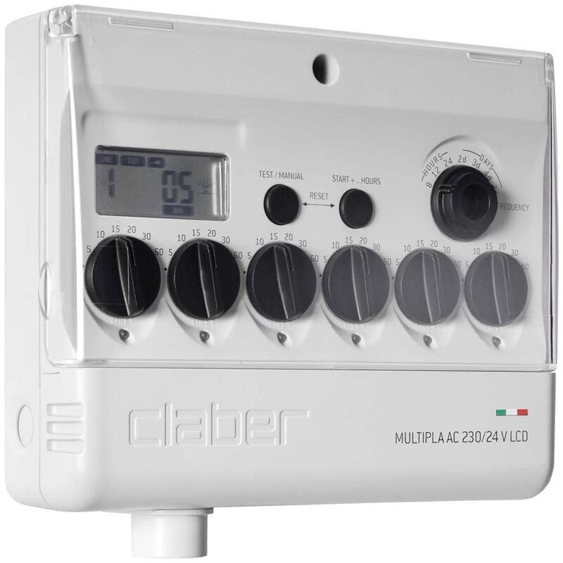 foto del prodotto programmatore elettronico claber multipla ac 230 24v 6 stazioni 8058