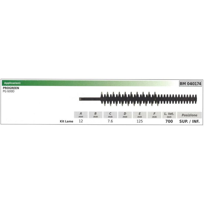 foto del prodotto progreen lama inferiore superiore tagliasiepe pg 600d 040174