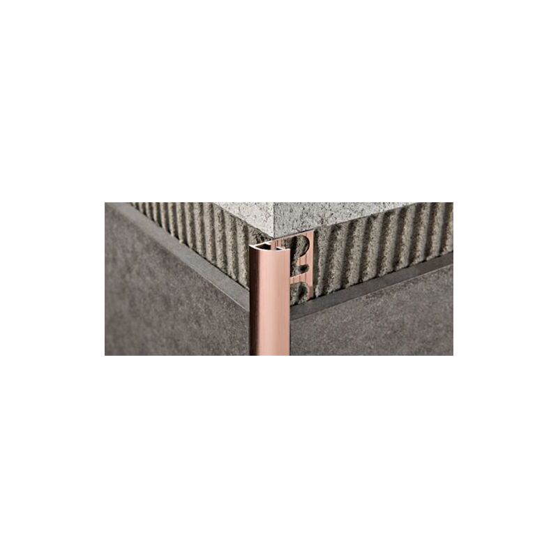 foto del prodotto progress profiles projolly profilo arrotondato in alluminio anodizzato rame h 10 mm l 2.7 ml