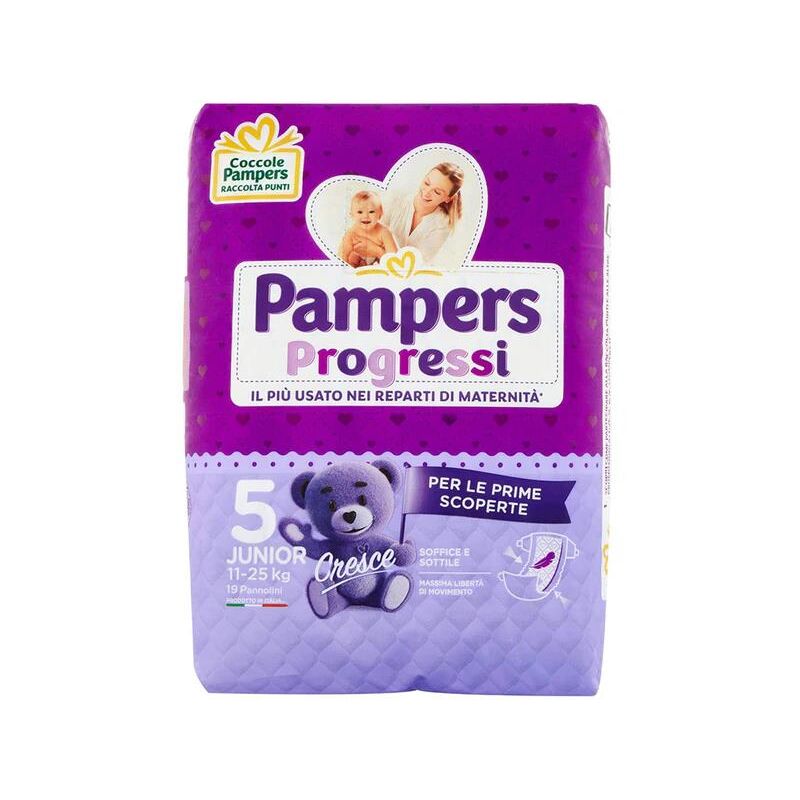 foto del prodotto progressi pannolini taglia 5 junior 19 pezzi pampers