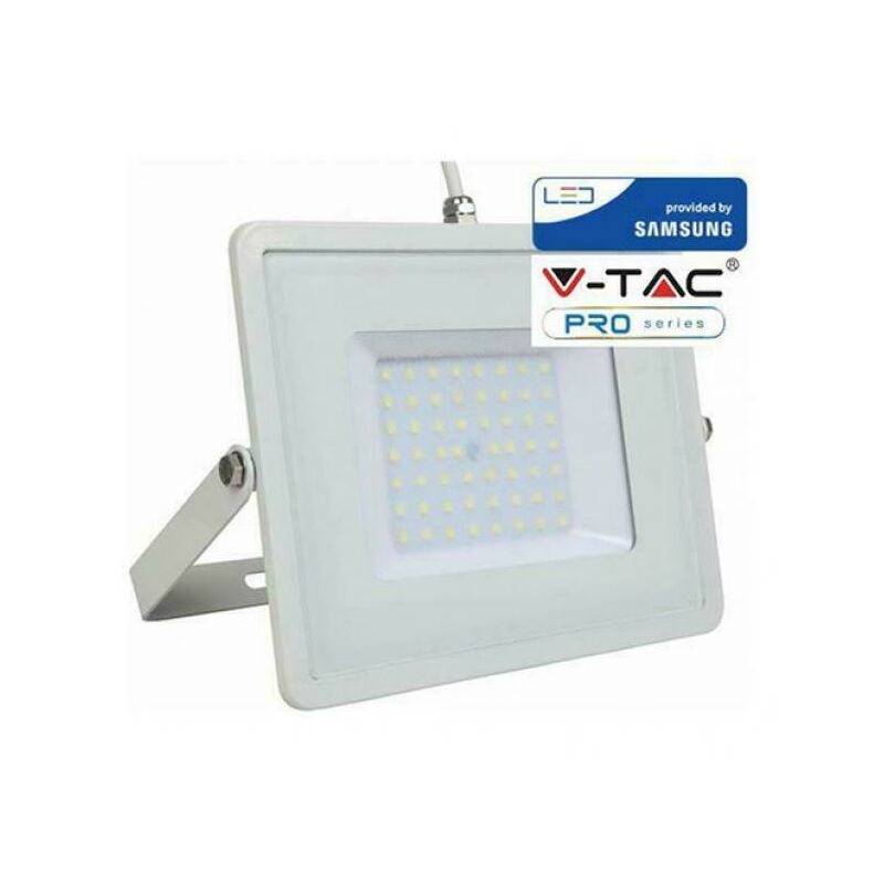 foto del prodotto proiettore a led bianco 50w chip samsung 6400k 411 v tac