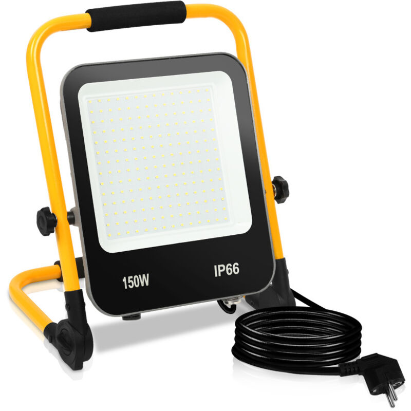 foto del prodotto proiettore a led con treppiede ip66 proiettore da cantiere 150w bianco freddo per esterno randaco
