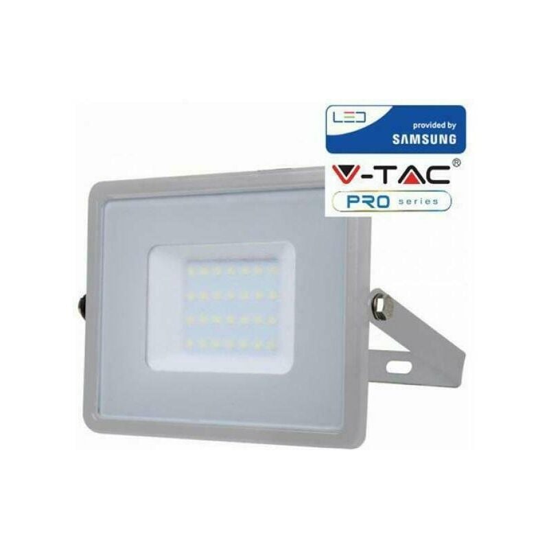 foto del prodotto proiettore a led grigio da 30w chip samsung 6400k 456 v tac
