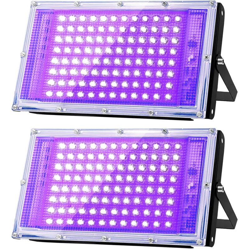 immagine 0 del prodotto proiettore a luce nera da 100 w, potente luce uv, 395 nm, impermeabile ip66, pu essere utilizzato per feste a luce nera, poster fluorescenti due