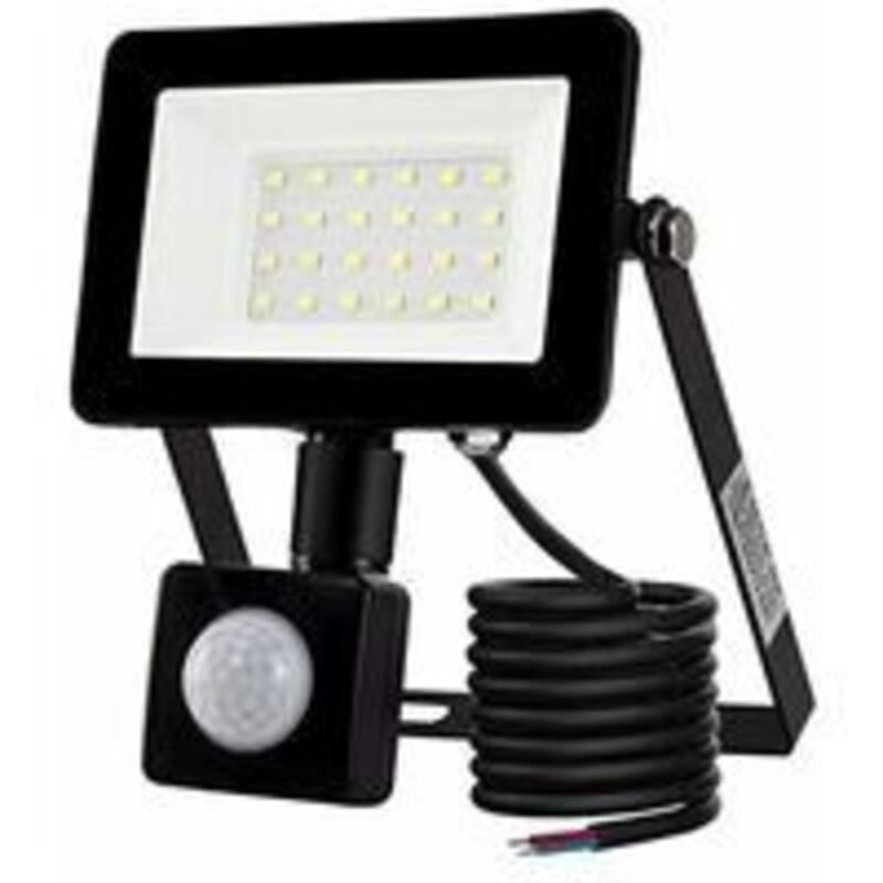 foto del prodotto proiettore con sensore del corpo umano 20 w guscio nero 6500 k bianco freddo 