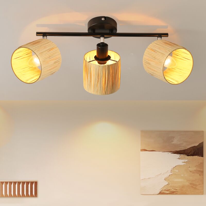 foto del prodotto proiettore da soffitto 3 fiamme lampada da soffitto corridoio lampada da soffitto vintage spot da soffitto neri naturalmente e14 proiettore interno