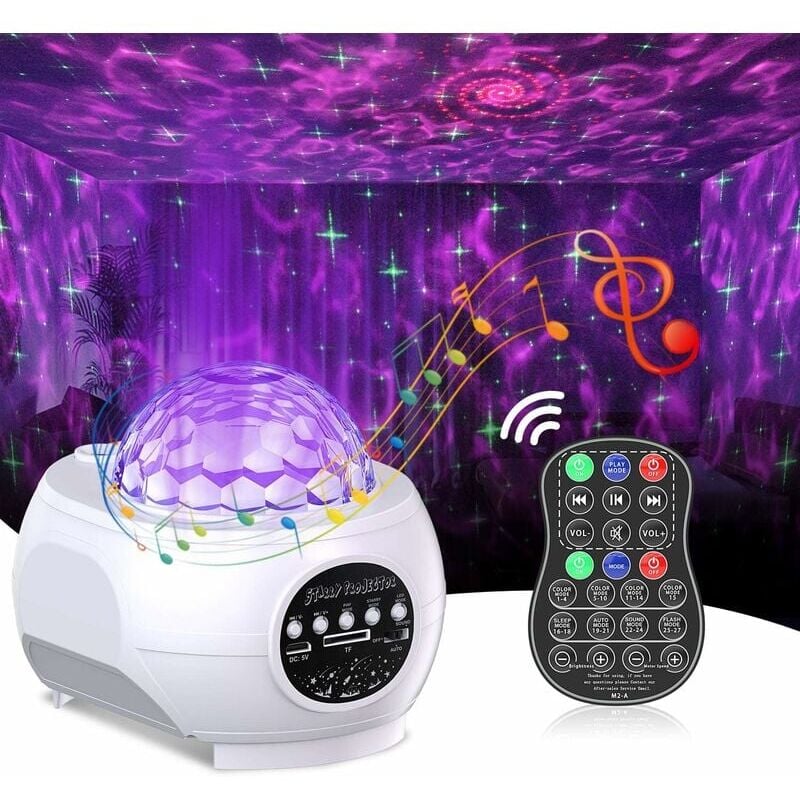 foto del prodotto proiettore del cielo stellato con nebulosa a led, luce notturna per bambini 3 in 1 musicale e luminosa con altoparlante bluetooth integrato e