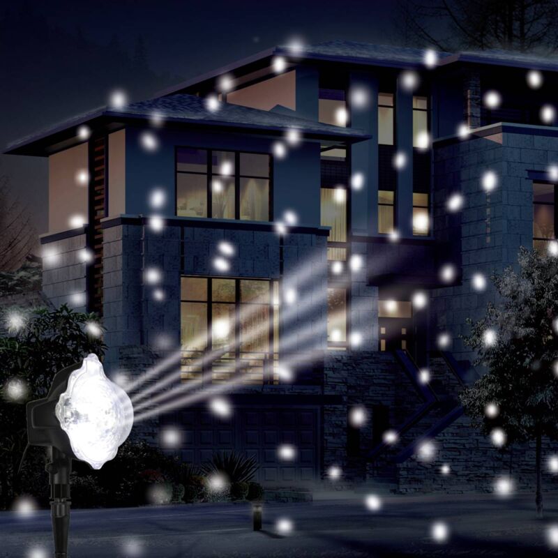 foto del prodotto proiettore di movimento snowfall 3 led bianco freddo trasformatore feeric lights christmas