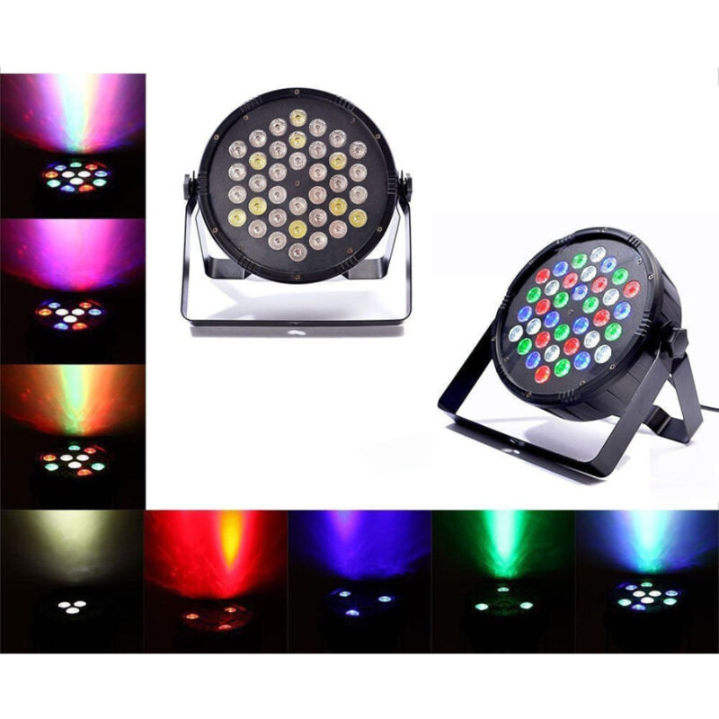 foto del prodotto proiettore dmx 512 effetto luce flat par light rgb alta luminosita 36 led 36w trade shop traesio