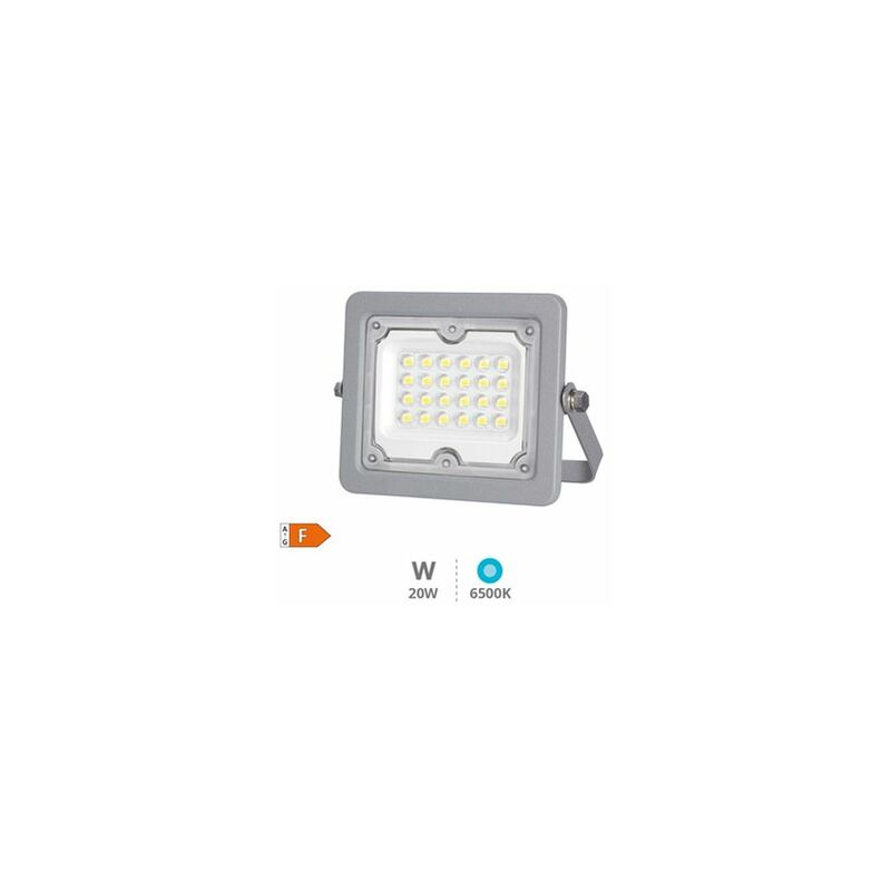 foto del prodotto proiettore in alluminio led 20w 6500k ip65 grigio