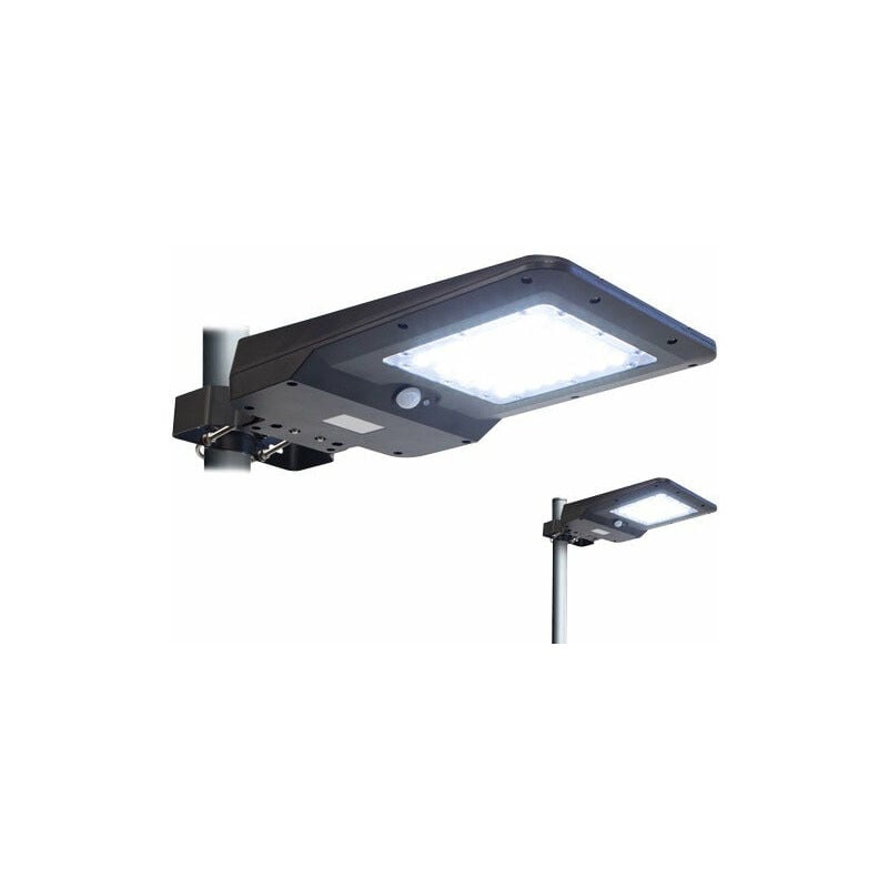 foto del prodotto proiettore lampione led con pannello fotovoltaico regolabile con batteria sostituibile 15 watt 1600 lumen century levante