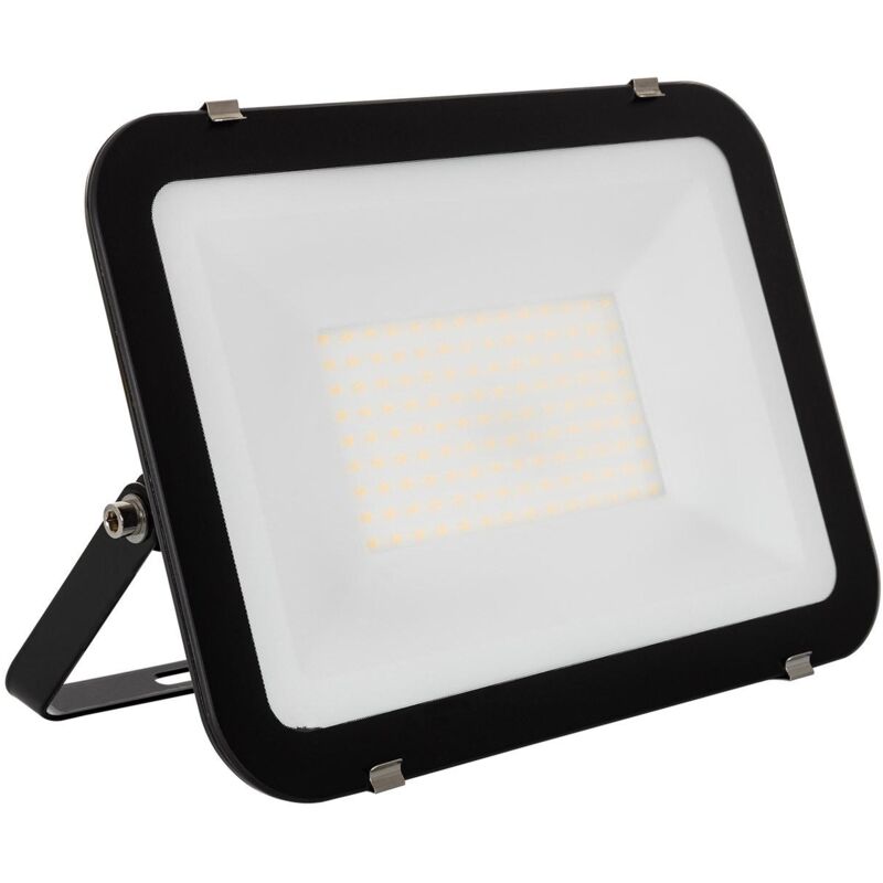 foto del prodotto proiettore led 100w 120lm w ip65 slim vetro nero 3000k bianco caldo