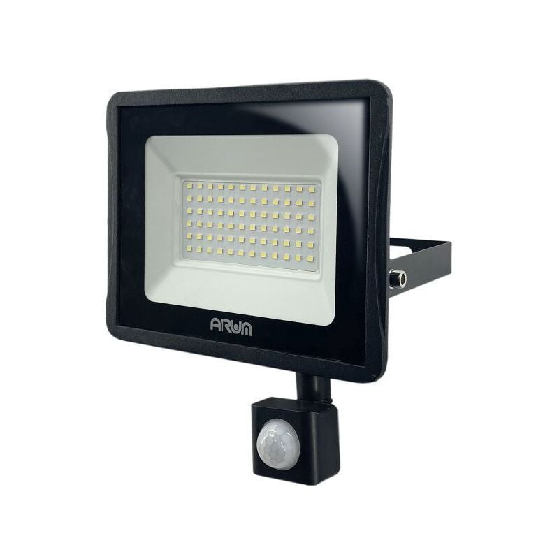 foto del prodotto proiettore led 30w rilevatore di movimento da esterno nero ip65 temp rature de couleur bianco caldo 2700k