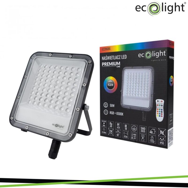 foto del prodotto proiettore led 50w rgb 6500k ip65 luce fredda