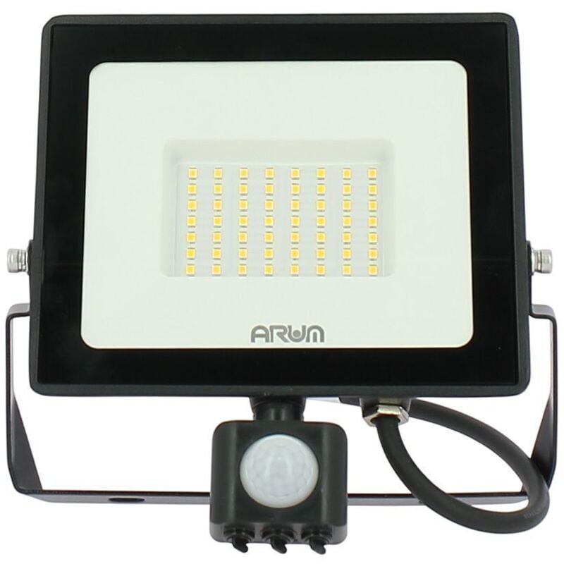 foto del prodotto proiettore led 50w rilevatore di movimento nero ip65 temp rature de couleur bianco neutro 4000k