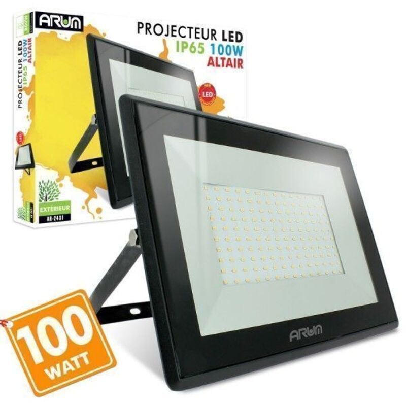 foto del prodotto proiettore led ad alta luminosit 100w 9000 lumen ip66 temp rature de couleur bianco caldo 3000k