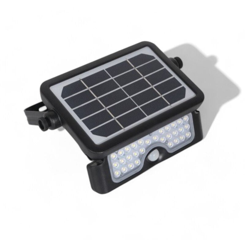 foto del prodotto proiettore led alta luminosit con pannello fotovoltaico e staffa ruotabile 360 10w 1080 lumen