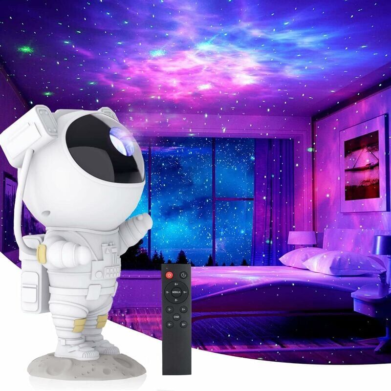 foto del prodotto proiettore led astronauta luce notturna per arredamento camera da letto, paralume notturno, regalo per bambini e adulti