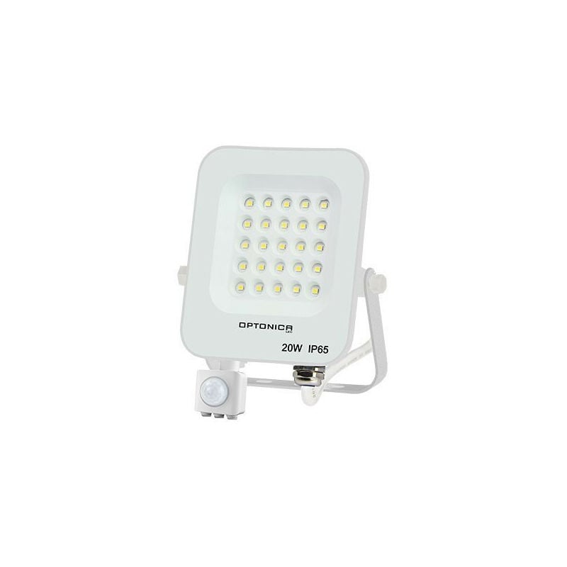 foto del prodotto proiettore led con rilevatore bianco 20w impermeabile ip65 1800lm bianco giorno 6000k