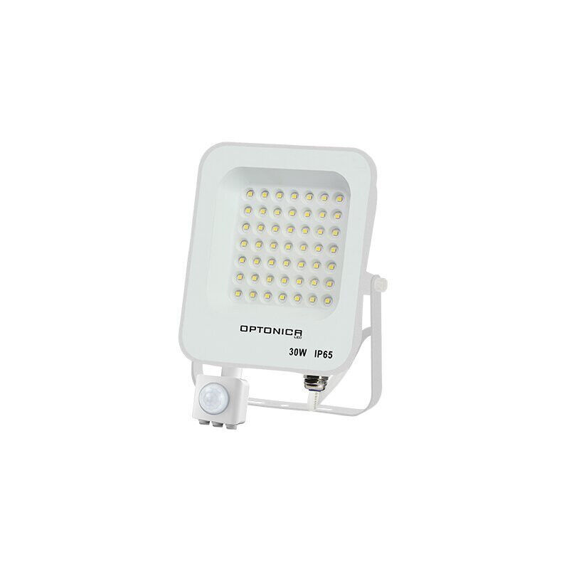 foto del prodotto proiettore led con rivelatore bianco 30w impermeabile ip65 2700lm bianco naturale 6000k