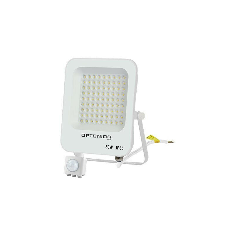 foto del prodotto proiettore led con rivelatore bianco 50w ip65 4700lm impermeabile bianco 4500k