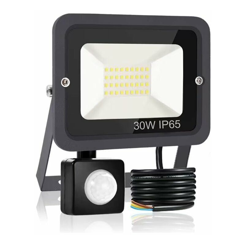 immagine 0 del prodotto proiettore led da 30w con sensore di movimento per esterni, faretto per illuminazione da esterno 3000lm con sensore bianco caldo 3000k luce led per