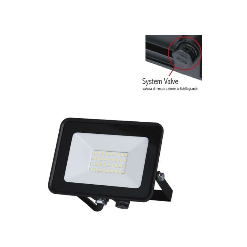 foto del prodotto proiettore led eco 30w nero stone 7208 n