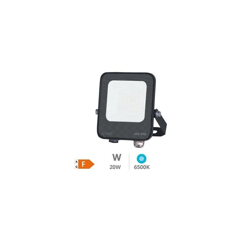 foto del prodotto proiettore led in alluminio nero santadi 20w 6500k ip65