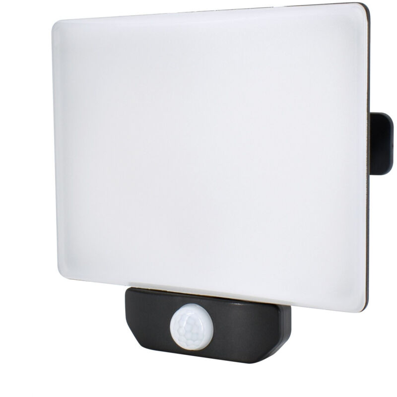 foto del prodotto proiettore led lfx 50w natural white 4000k 4500 lumen ip65 pir detector nero