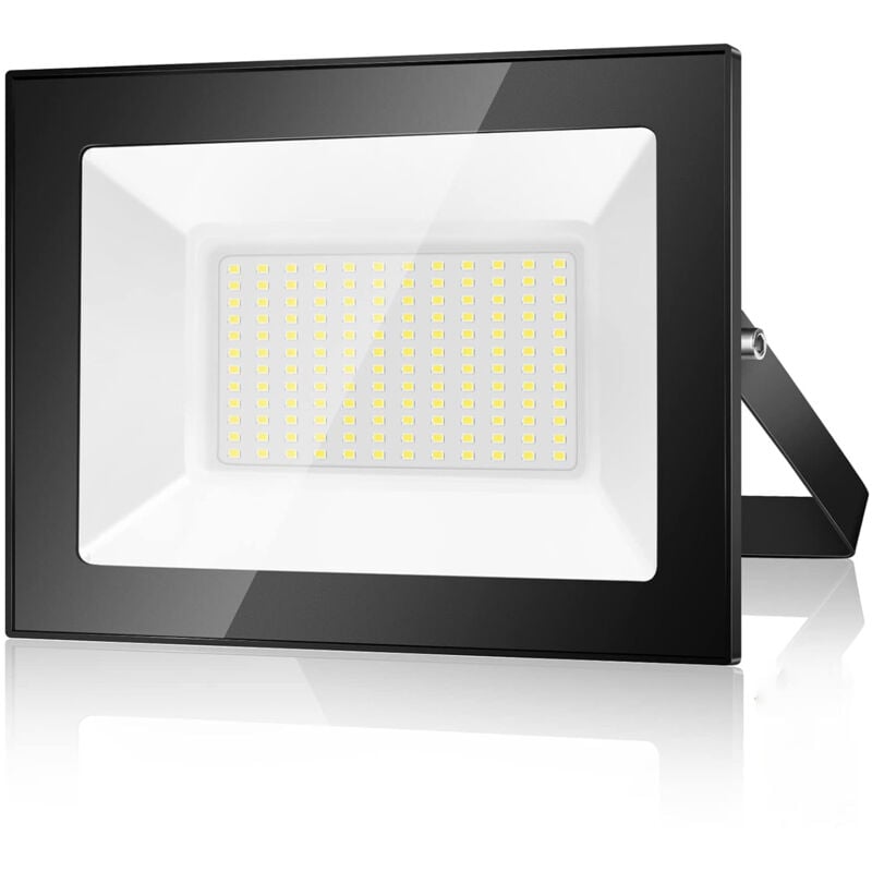 foto del prodotto proiettore led per esterni 100w 10000lm 6500k faretto led per esterni ip66 bianco freddo per patio, garage, giardino, terrazza, fabbrica