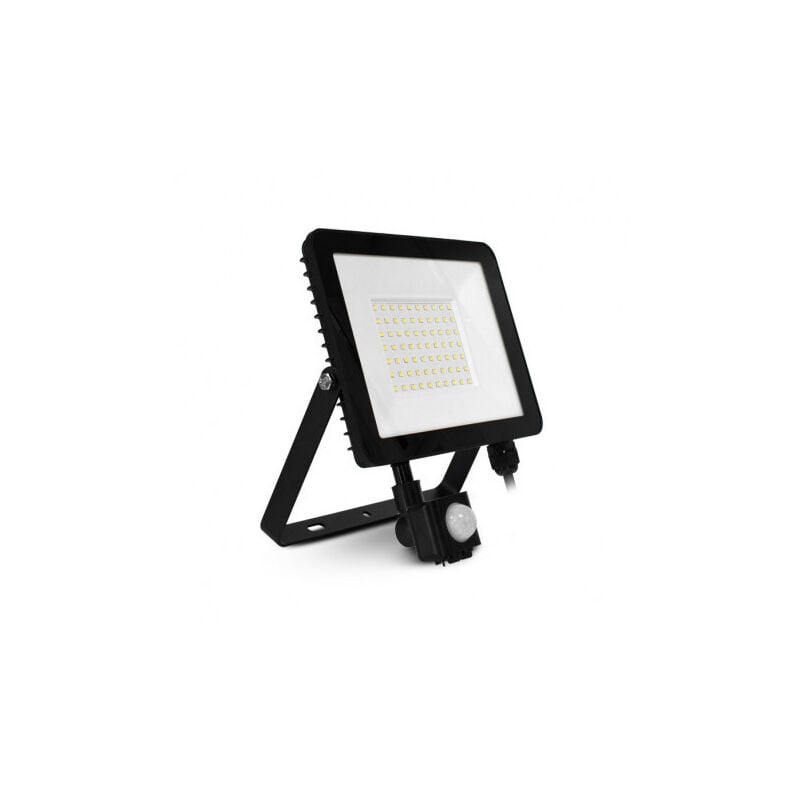 foto del prodotto proiettore led piatto ac 220 240v 50w 4000lm 110 impermeabile ip65 ik06 155mmx215mm nero bianco di giorno 6000k