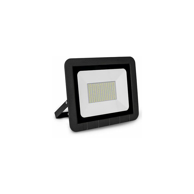 foto del prodotto proiettore led piatto nero opaco ip65 100w freddo