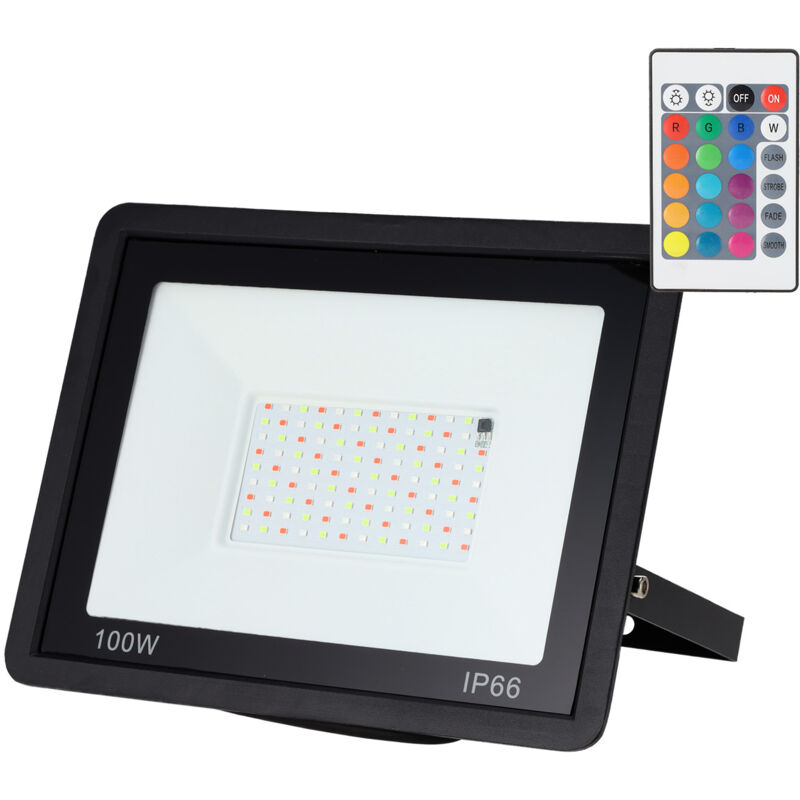 foto del prodotto proiettore led rgbw con telecomando 100w ho icrgbfl 100w 