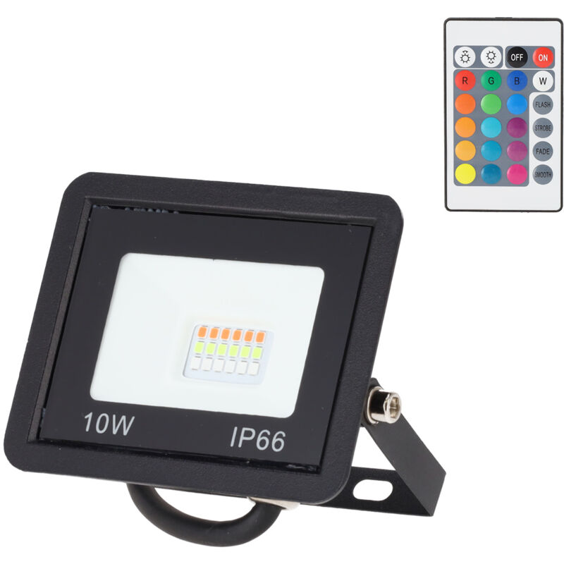 foto del prodotto proiettore led rgbw con telecomando 10w ho icrgbfl 10w 