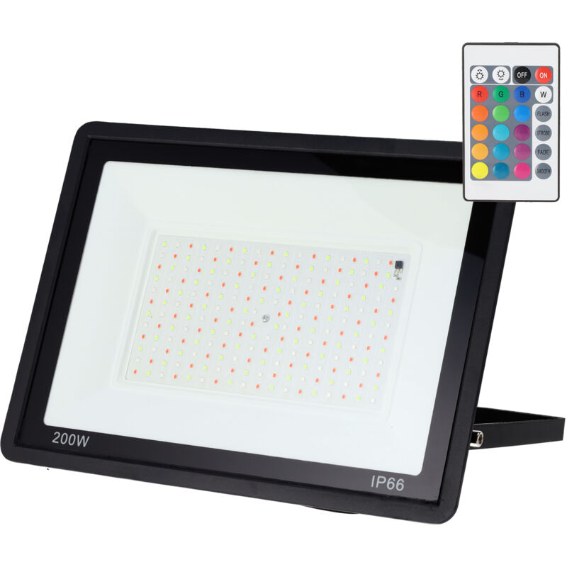 foto del prodotto proiettore led rgbw con telecomando 200w ho icrgbfl 200w 