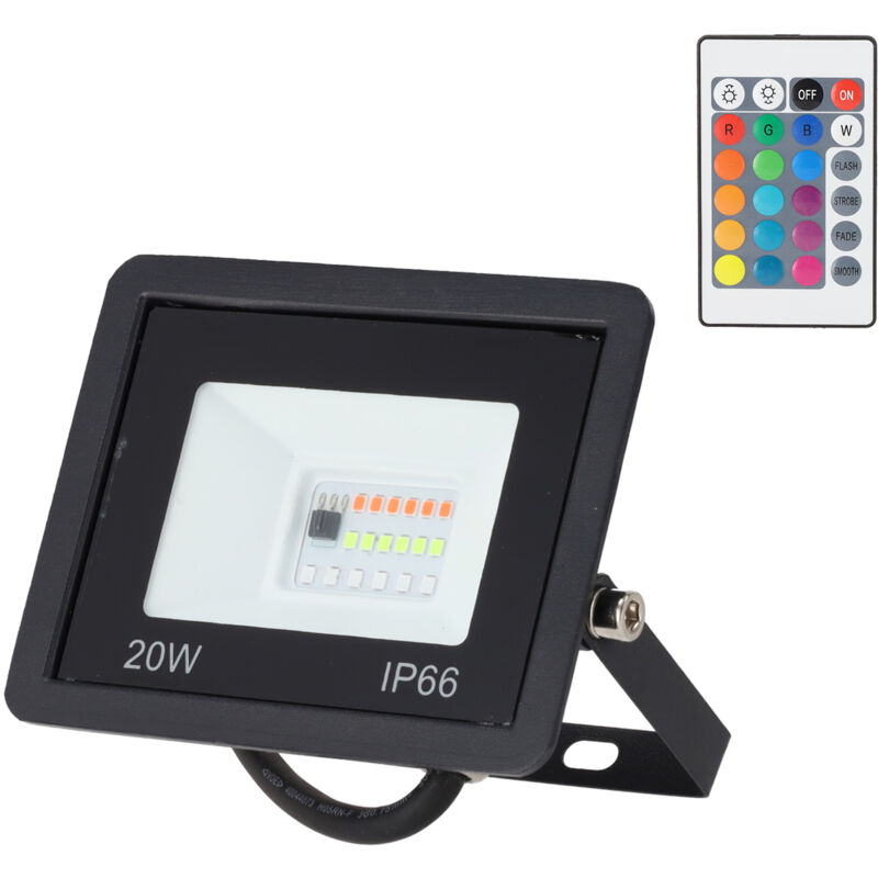 foto del prodotto proiettore led rgbw con telecomando 20w ho icrgbfl 20w 